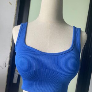 OQQ Top de tirantes  de sujeción media para mujer, acanalado, sin costuras, extraíble    R-002